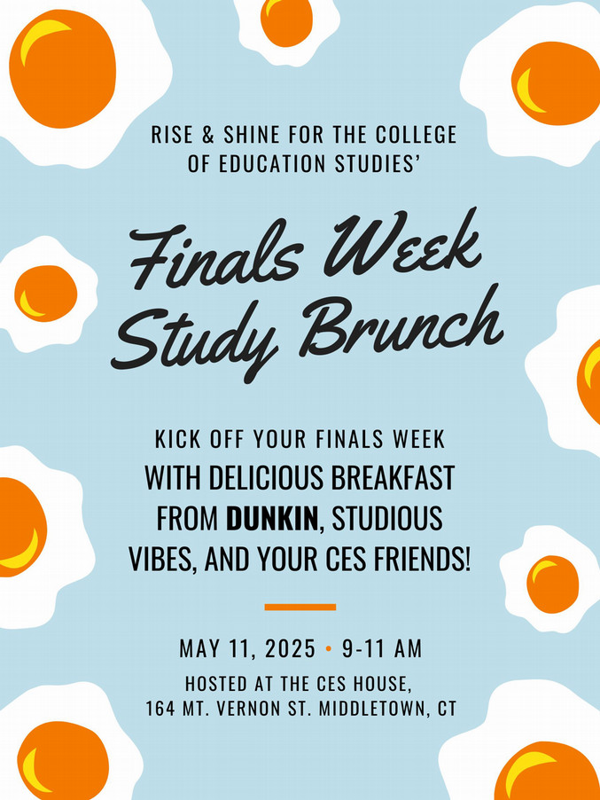 Reading period study breakfast May 11 from 9-11:30